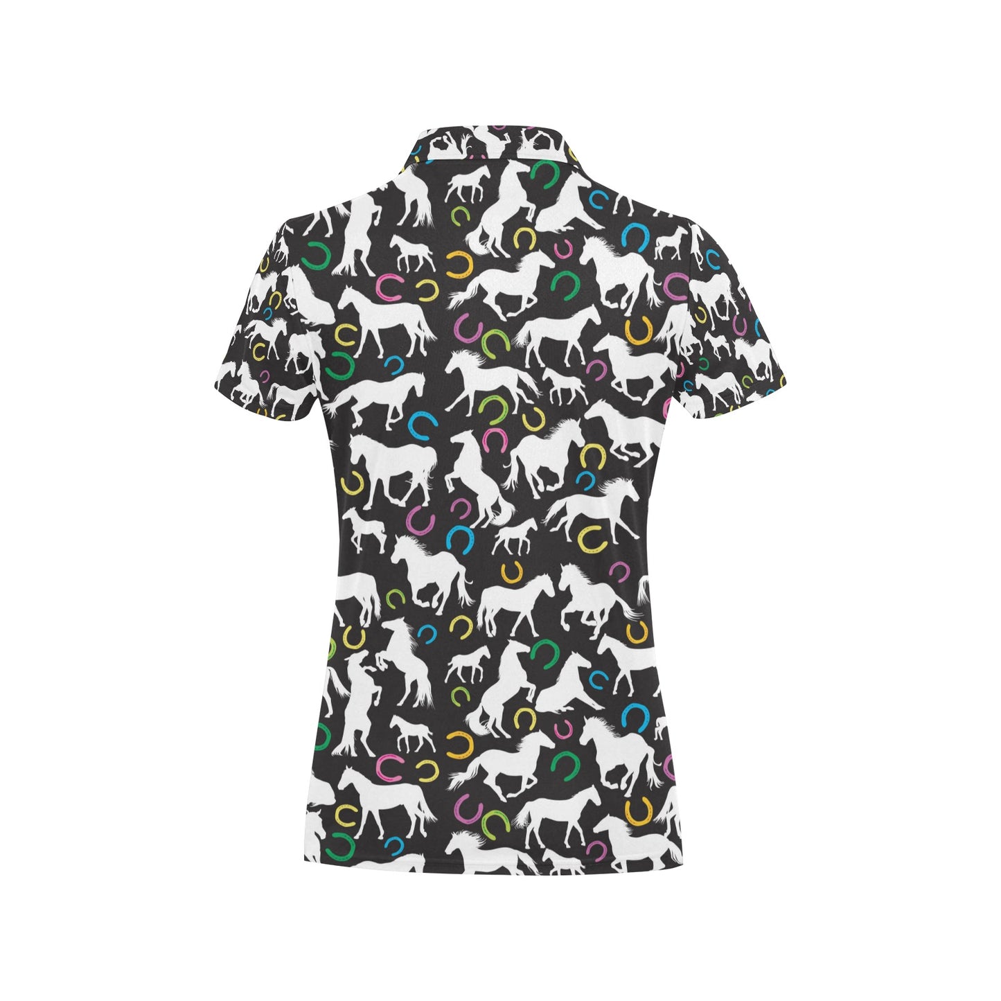 Horse Hoof Colorful Print Design LKS301 Women's Polo Shirt