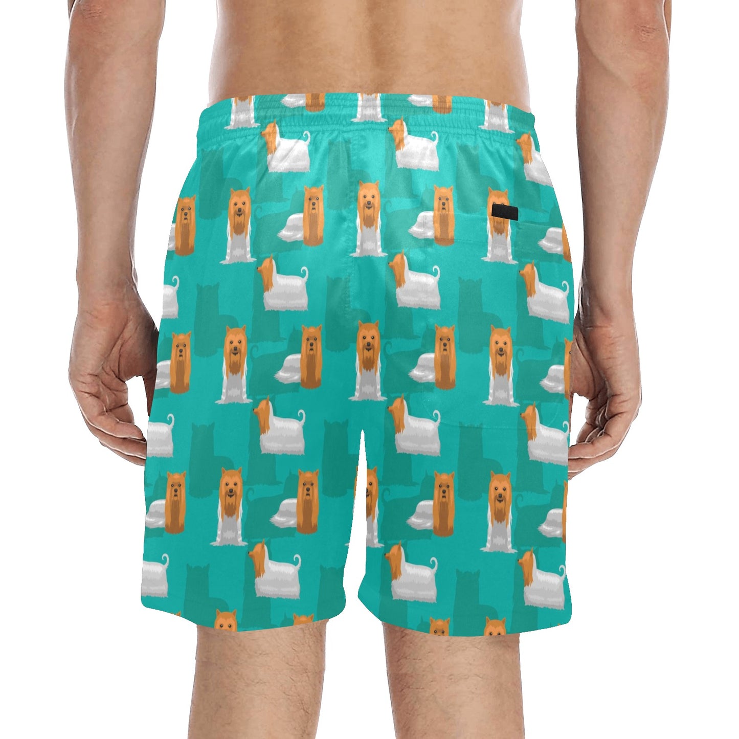 Silky Terriers Print Design LKS301 Men's Swim Trunks Beach Shorts
