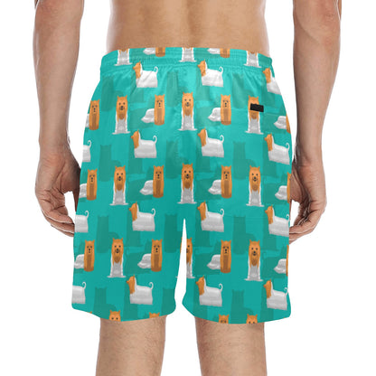 Silky Terriers Print Design LKS301 Men's Swim Trunks Beach Shorts