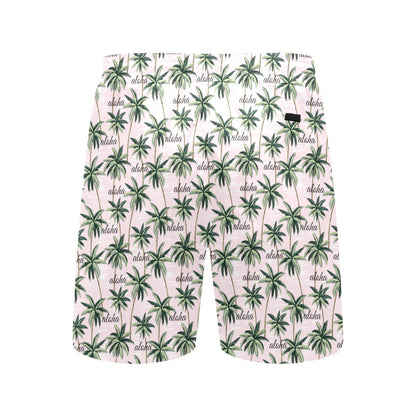 Aloha Beach Pattern Design Themed Print Men's Swim Trunks Beach Shorts