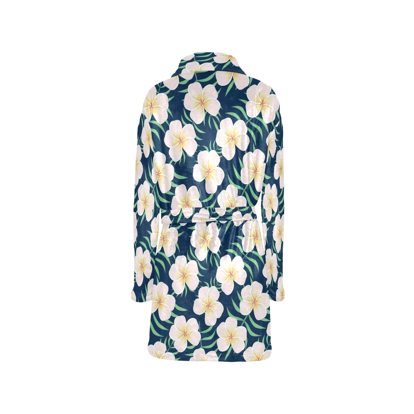 Pink Plumeria Pattern Print Design PM016 Women's Fleece Robe