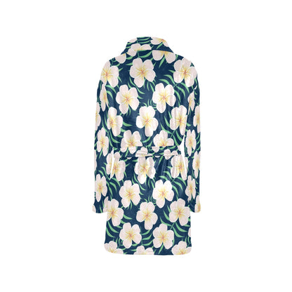 Pink Plumeria Pattern Print Design PM016 Women's Fleece Robe
