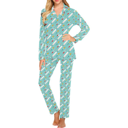 Phlebotomist Medical Print Women's Long Pajama Set