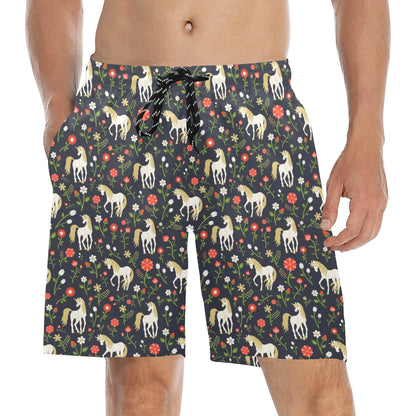 Unicorn Print Design LKS301 Men's Swim Trunks Beach Shorts