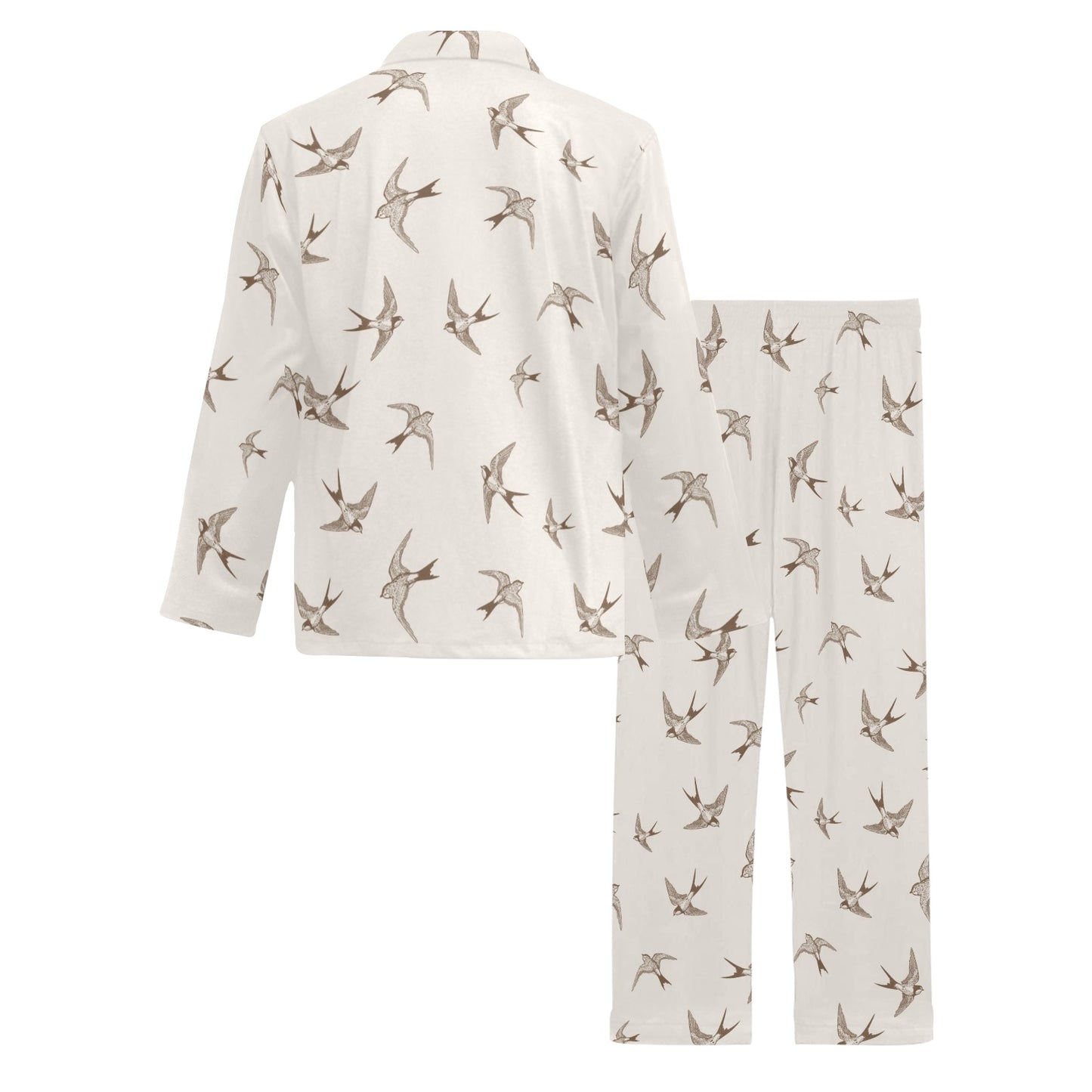 Swallow Bird Pattern Print Design 01 Men's Long Pajama Set