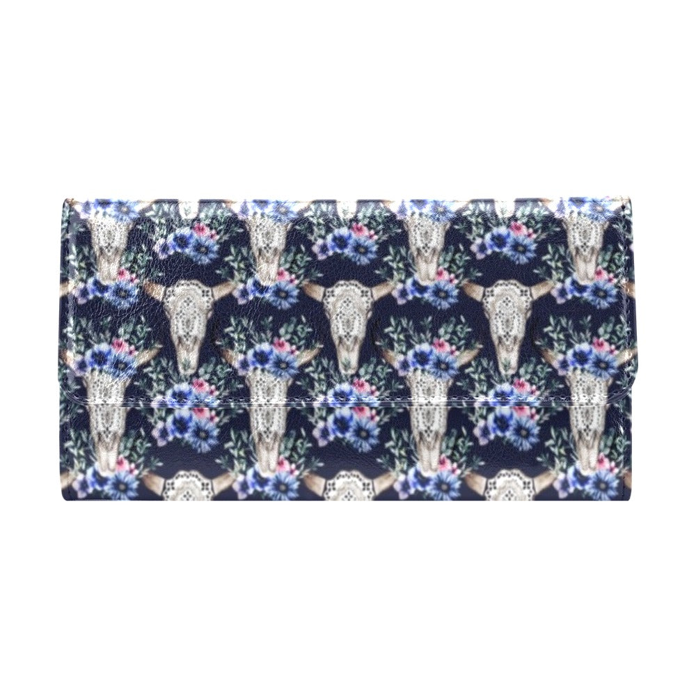 Buffalo Head Print Design LKS402 Women's Trifold Wallet