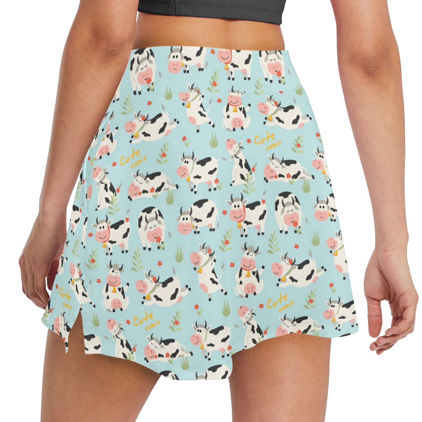 Cattle Print Design LKS403 17" Golf & Pickleball Skort with Pockets