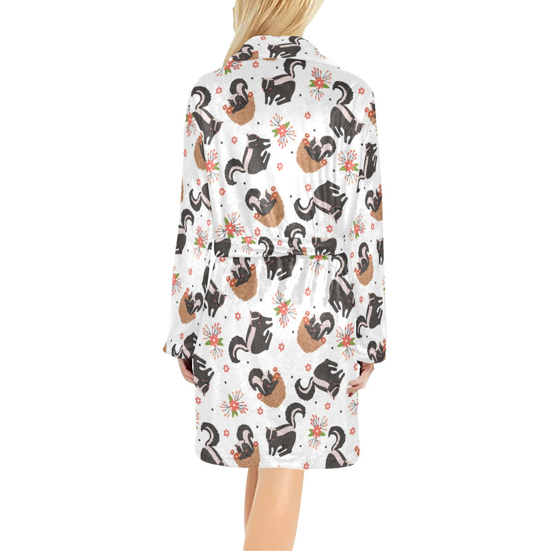 Skunk Print Design LKS304 Women's Fleece Robe