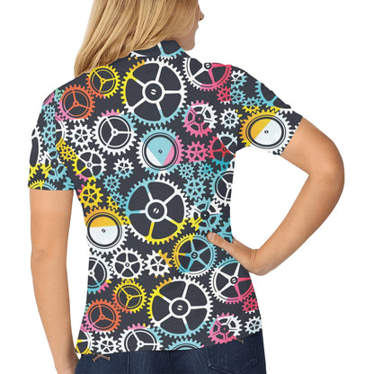 Mechanic Pattern Print Design 02 Women's Polo Shirt