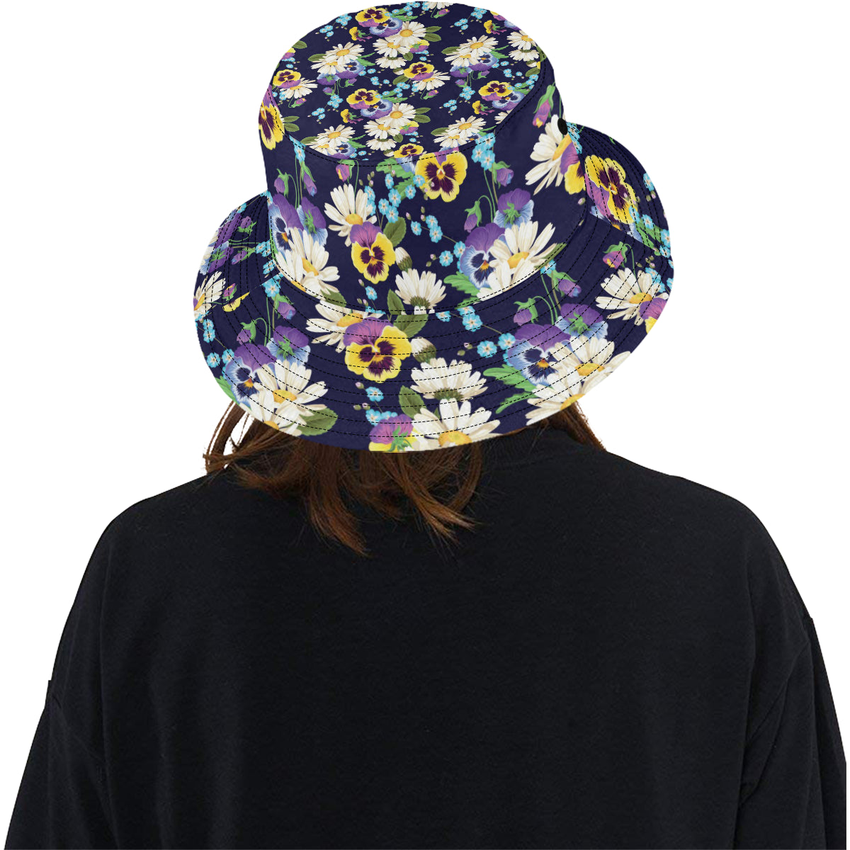 Pansy Pattern Print Design PS03 Unisex Bucket Hat