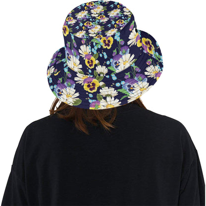 Pansy Pattern Print Design PS03 Unisex Bucket Hat