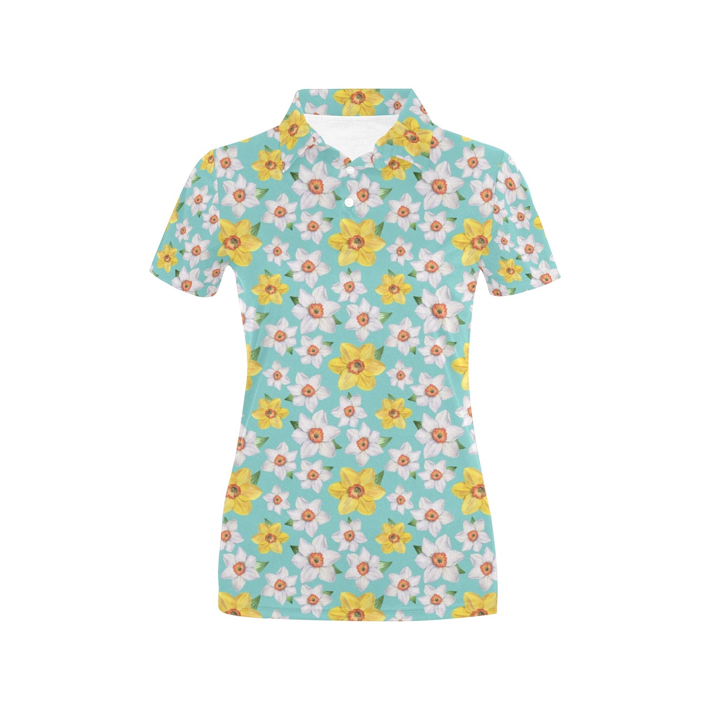 Daffodils Pattern Print Design 02 Women's Polo Shirt