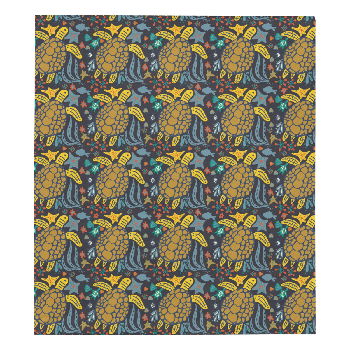 Sea Turtle Pattern Print Design T03 Premium Quilt