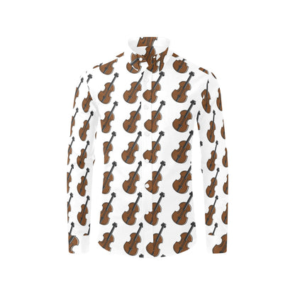Violin Print Design LKS405 Men's Long Sleeve Dress Shirt