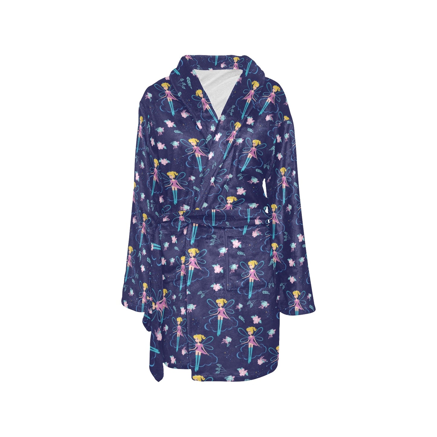 Fairy Cartoon Style Print Pattern Women's Fleece Robe