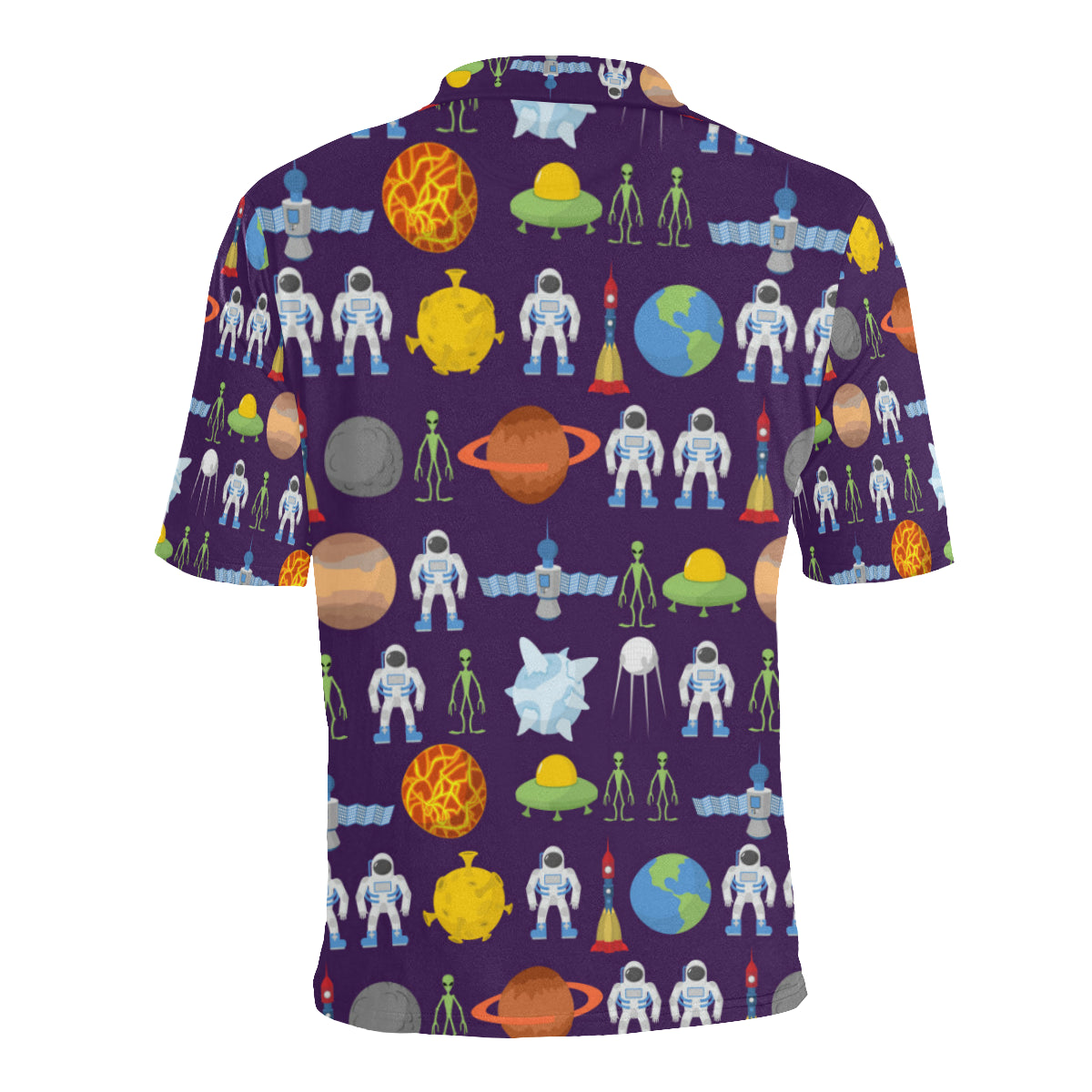 Alien Astronaut Planet Men Polo Shirt
