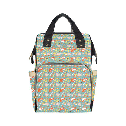 Beach Scene Pattern Print Design 02 Diaper Bag Backpack