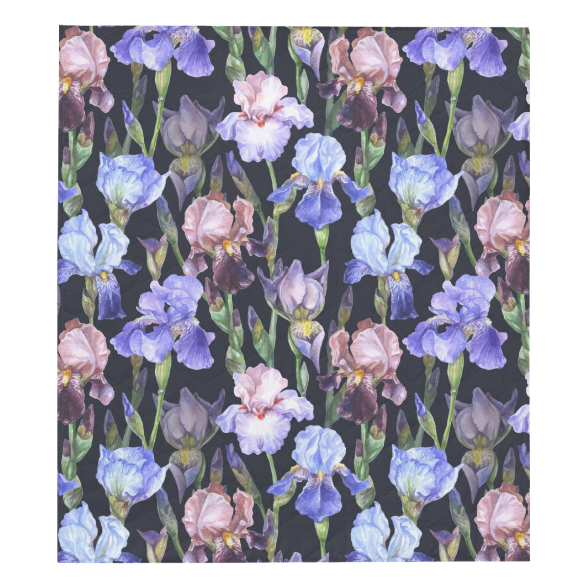Iris Pattern Print Design IR04 Premium Quilt