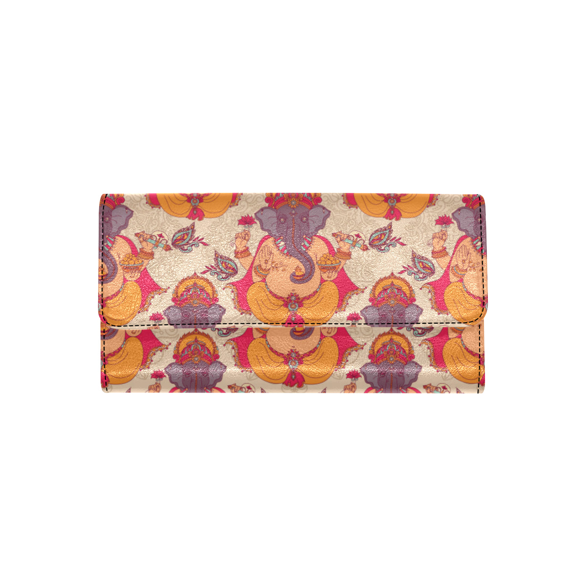 Ganesha Indian Pattern Print Design 02 Women's Trifold Wallet