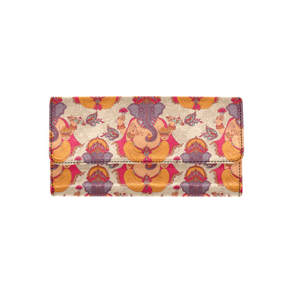 Ganesha Indian Pattern Print Design 02 Women's Trifold Wallet