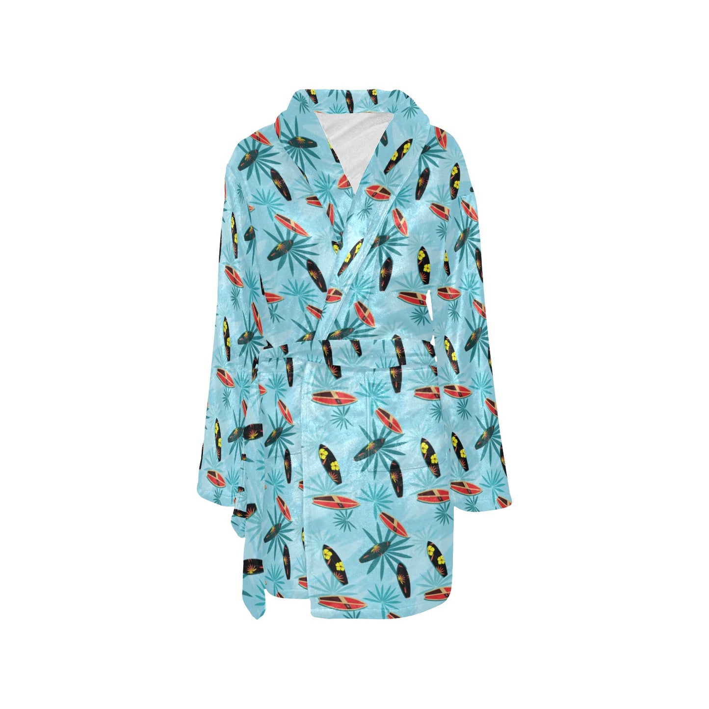 Surfboard Themed Pattern Women's Fleece Robe