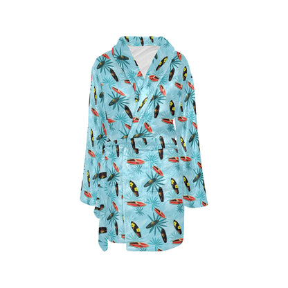 Surfboard Themed Pattern Women's Fleece Robe