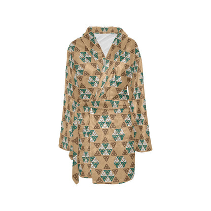 Celtic Pattern Print Design 08 Women's Fleece Robe