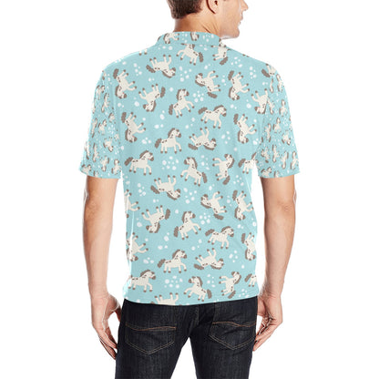 Horse Cute Print Design LKS306 Men Polo Shirt