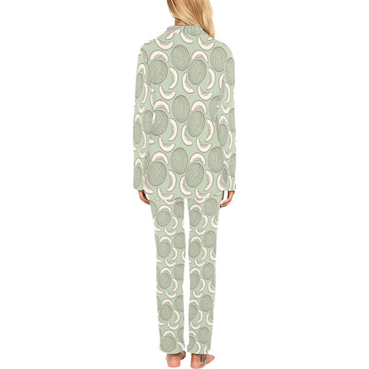 Cantaloupe Pattern Print Design 01 Women's Long Pajama Set