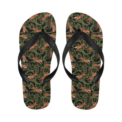 Tiger Pattern Print Design LKS303 Flip Flops