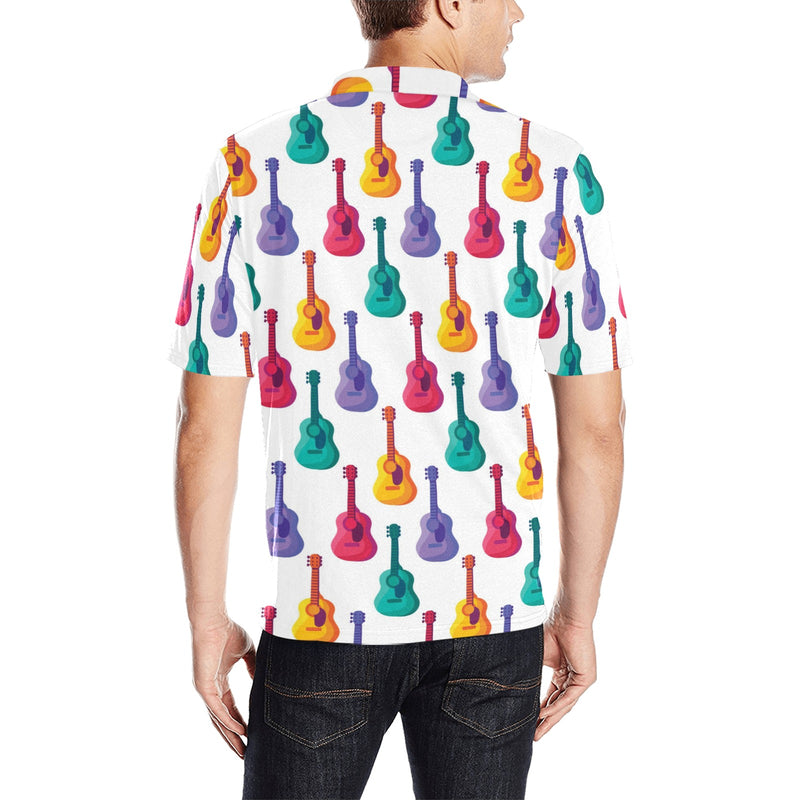 Acoustic Guitar Print Design LKS406 Men Polo Shirt