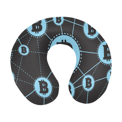 Cryptocurrency Pattern Print Design 02 U-Shaped Travel Neck Pillow