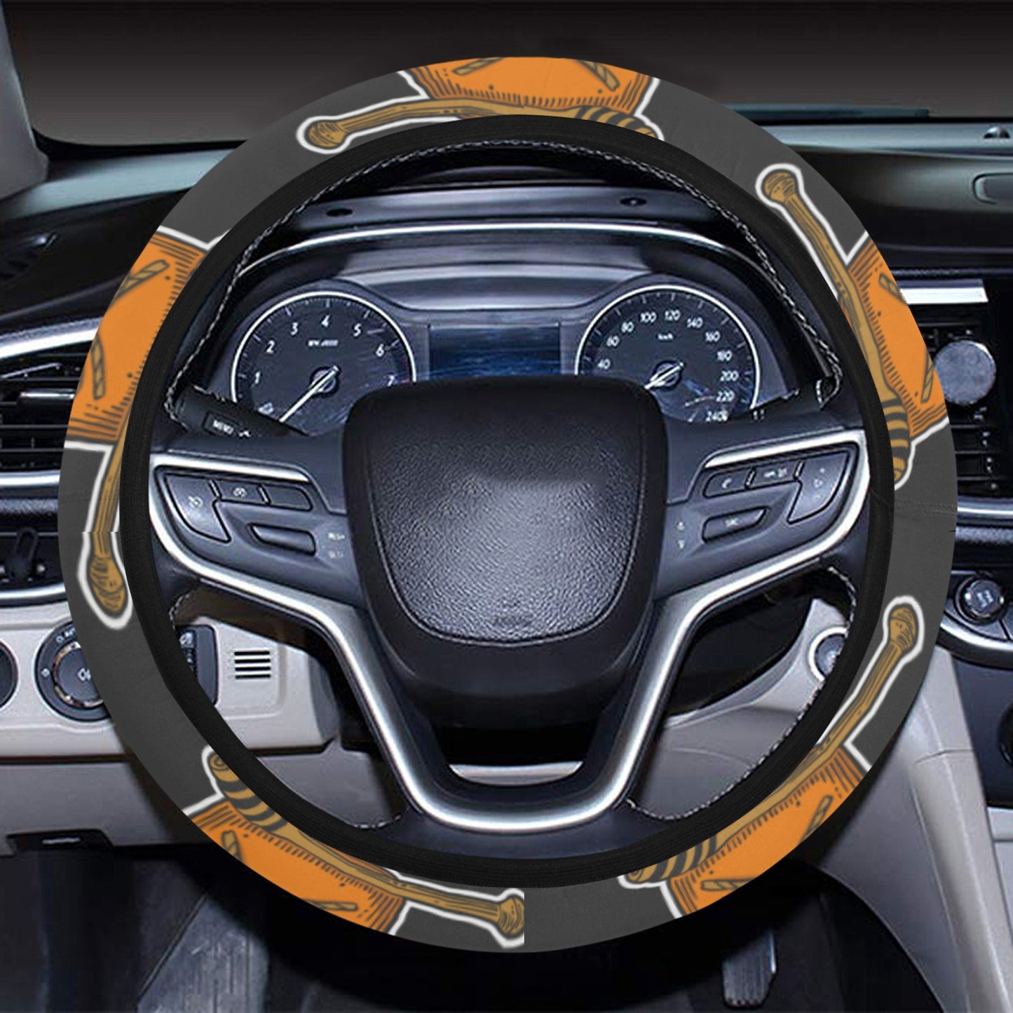 Honey Bee Print Design LKS305 Steering Wheel Cover with Elastic Edge