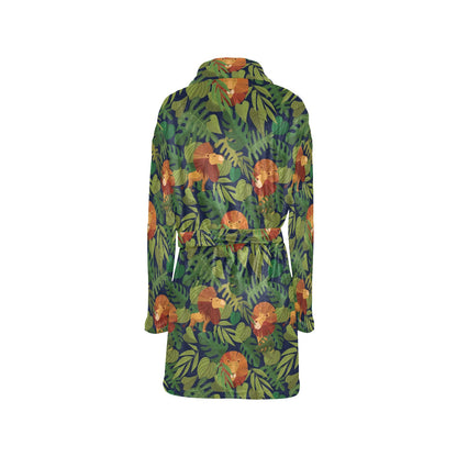 Lion Jungle Pattern Print Design 05 Women's Fleece Robe