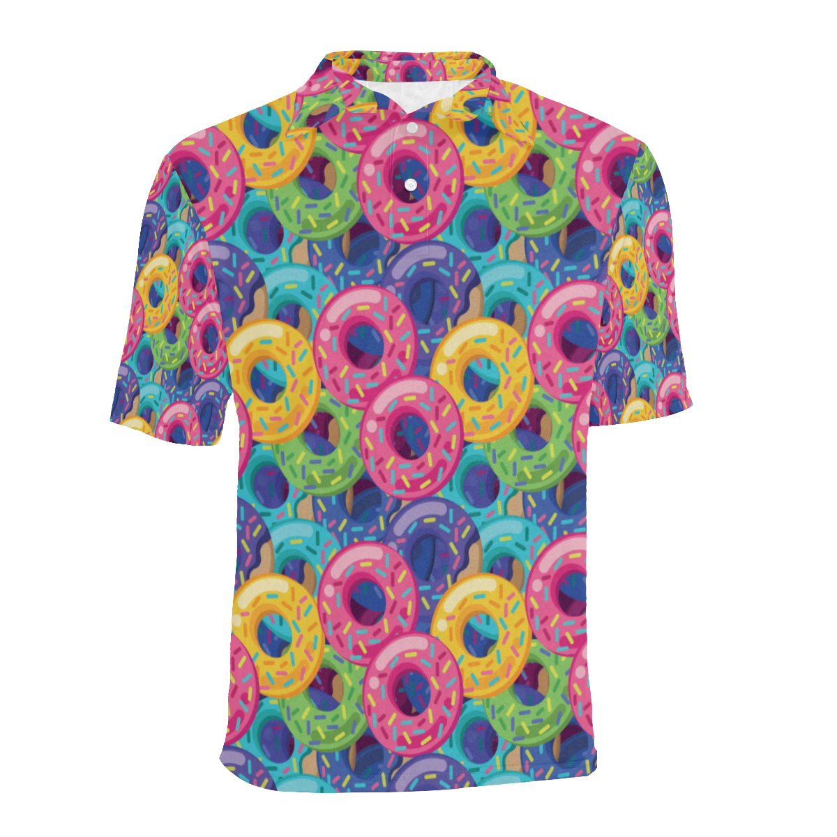Donut Pattern Print Design DN010 Men Polo Shirt