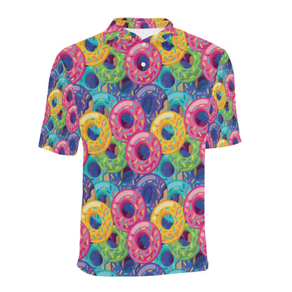 Donut Pattern Print Design DN010 Men Polo Shirt