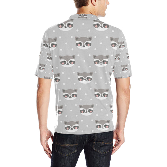 Raccoon Pattern Print Design A04 Men Polo Shirt