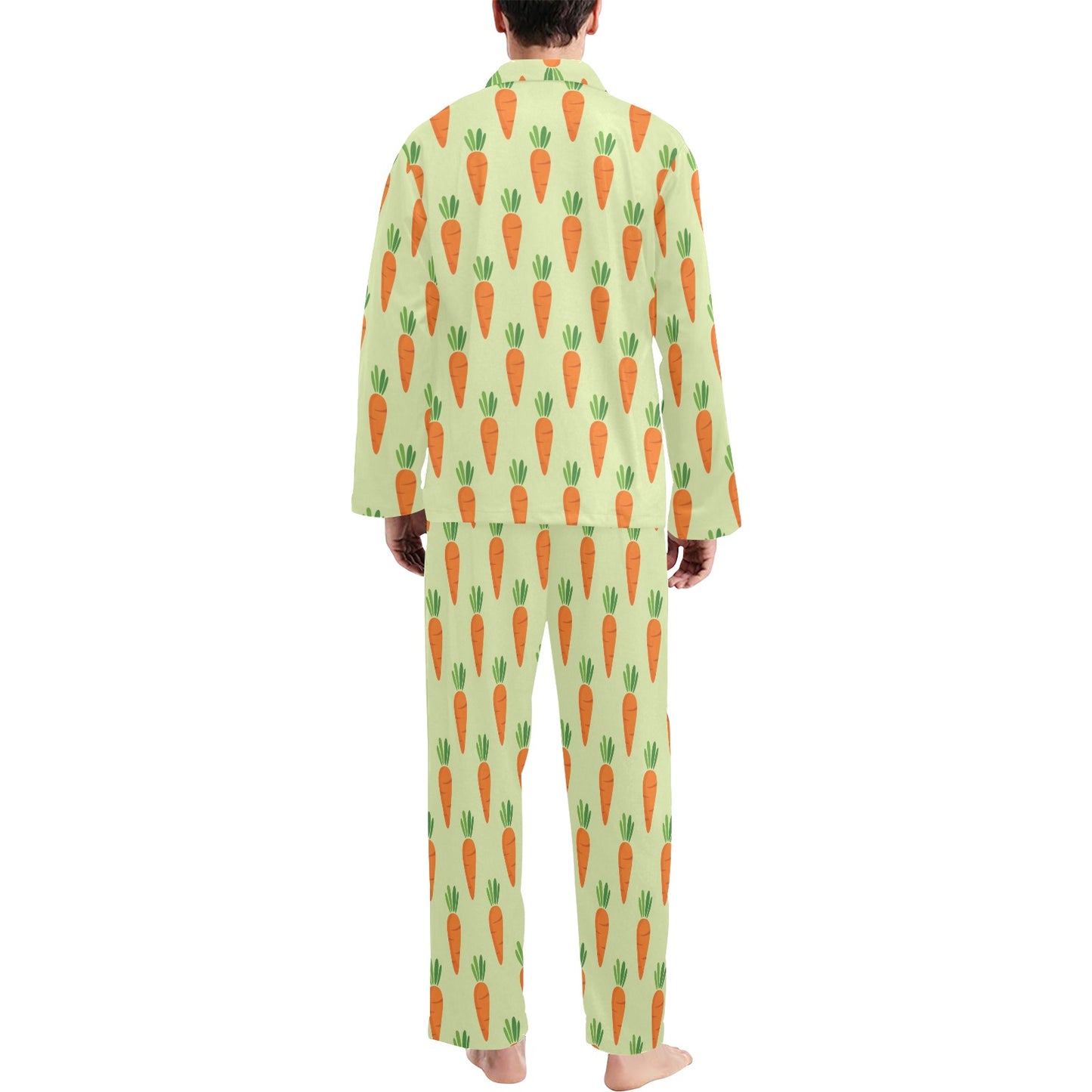 Carrot Pattern Print Design 02 Men's Long Pajama Set