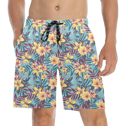 Summer Floral Print Design LKS304 Men's Swim Trunks Beach Shorts
