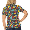 Acoustic Guitar Pattern Print Design 01 Women's Polo Shirt