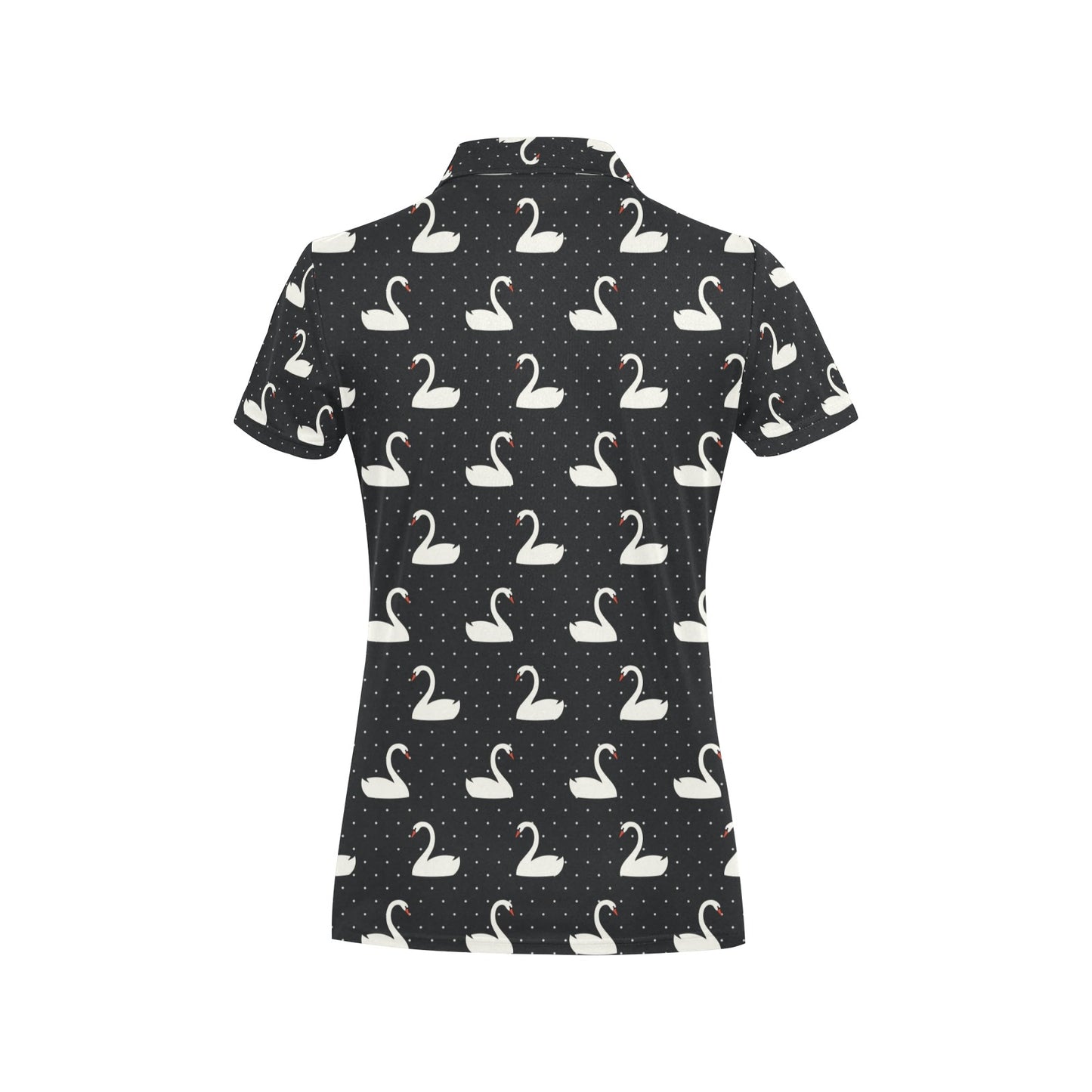 Swan Print Design LKS401 Women's Polo Shirt