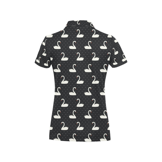Swan Print Design LKS401 Women's Polo Shirt