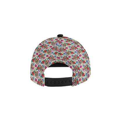 Sugar Skull Colorful Themed Print Snapback Cap