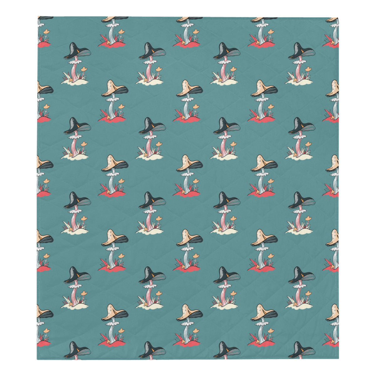 Mushroom Pattern Print Design A04 Premium Quilt