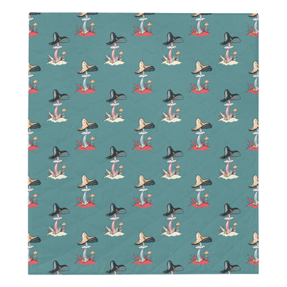 Mushroom Pattern Print Design A04 Premium Quilt