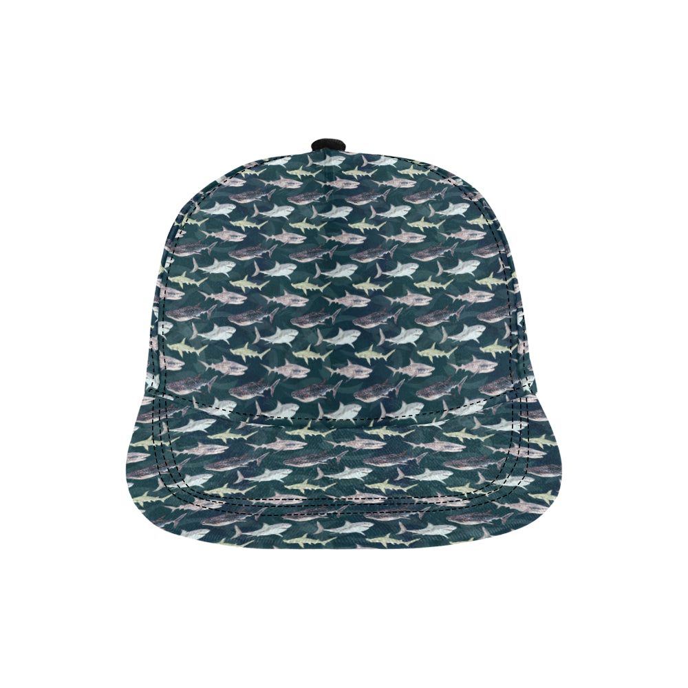 Shark Pattern Print Snapback Cap