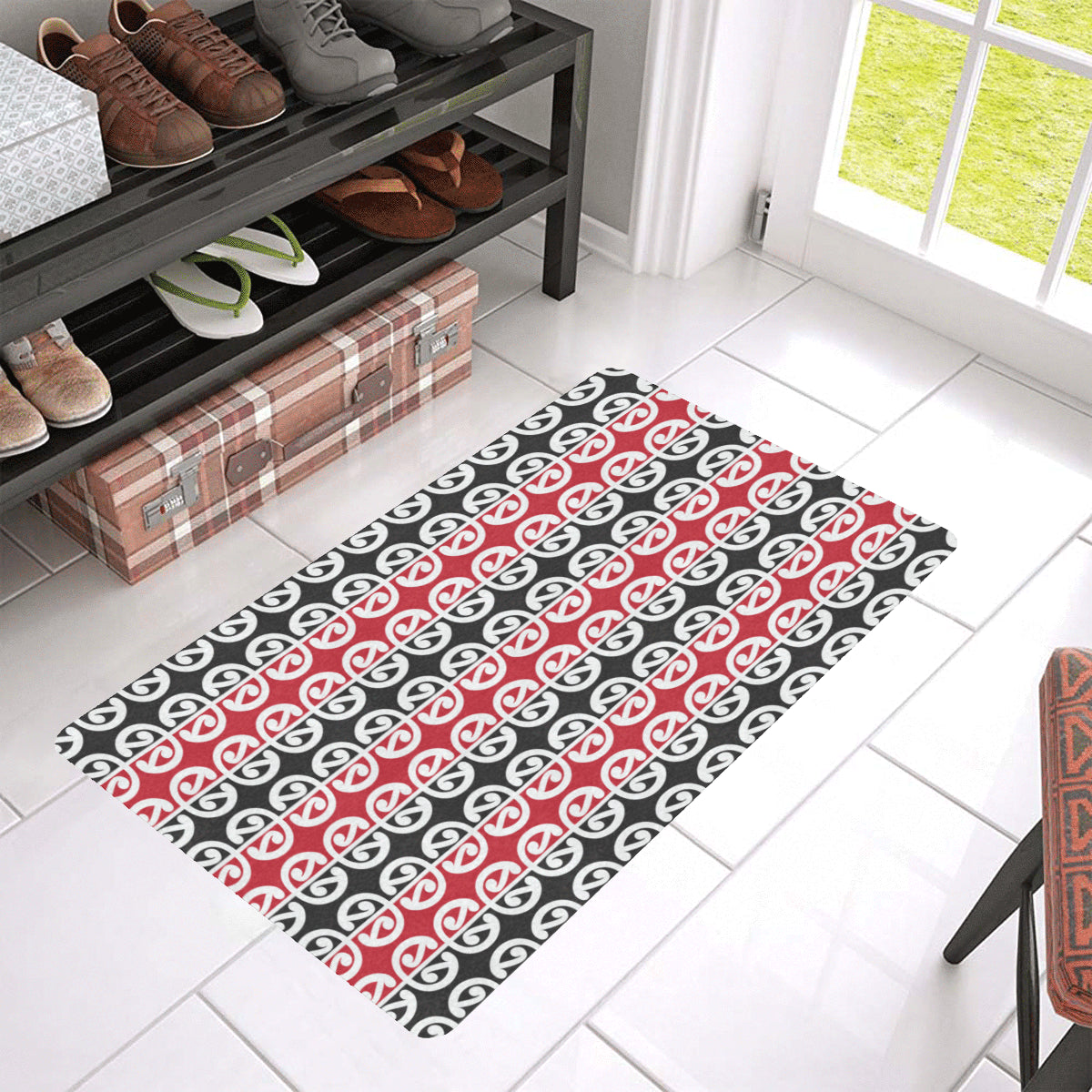Maori Classic Themed Design Print Rubber Doormat