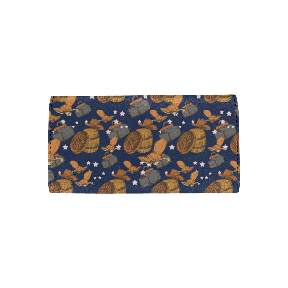Cowboy Pattern Print Design 03 Women's Trifold Wallet