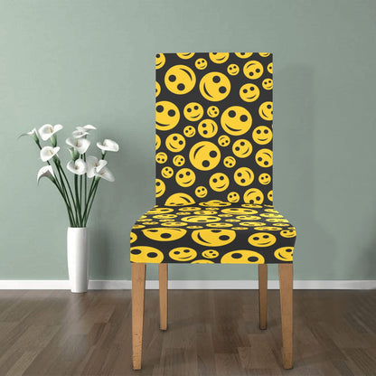 Smiley Face Emoji Print Design LKS304 Dining Chair Slipcover