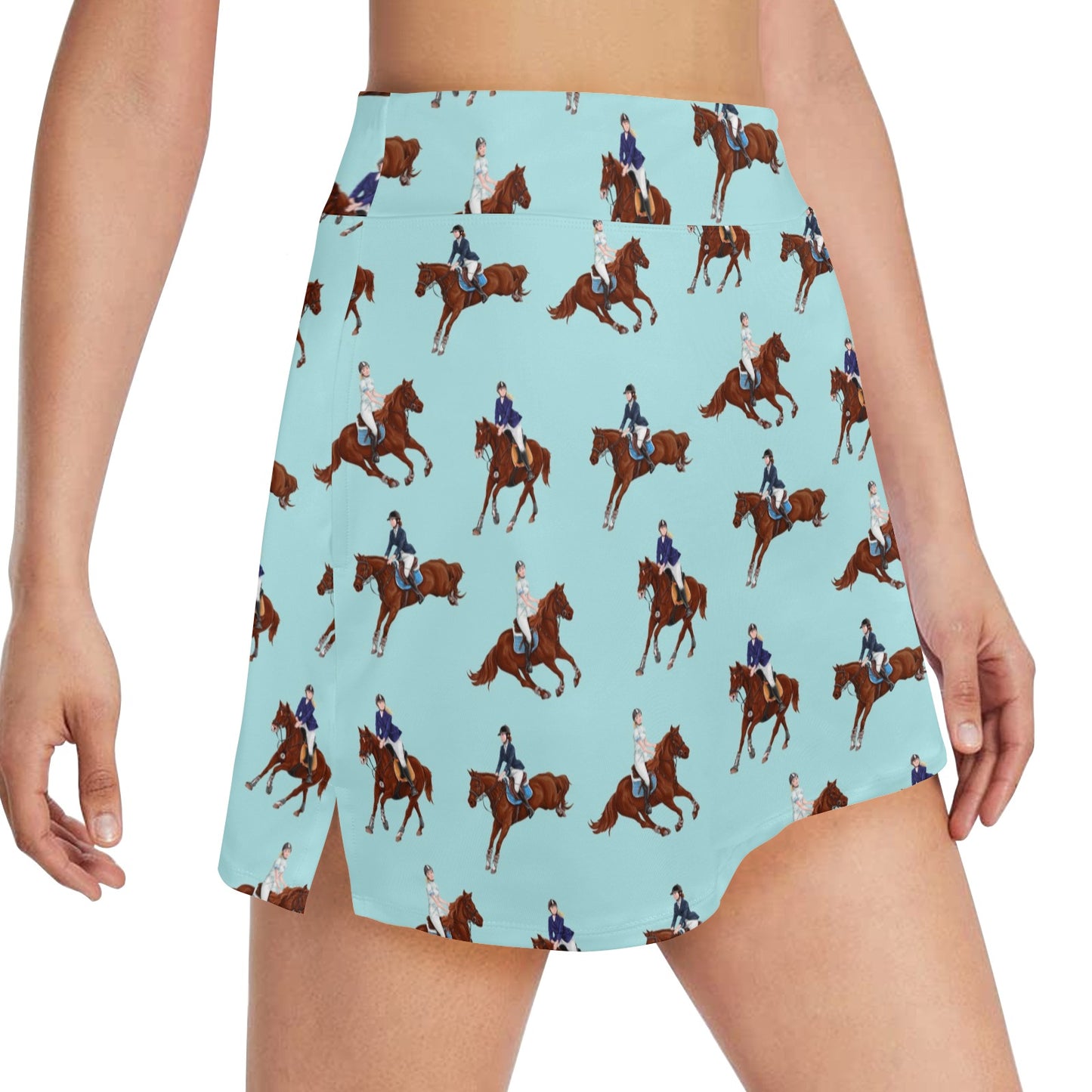 Equestrian Horse Riding Women's Golf Skirt with Pocket